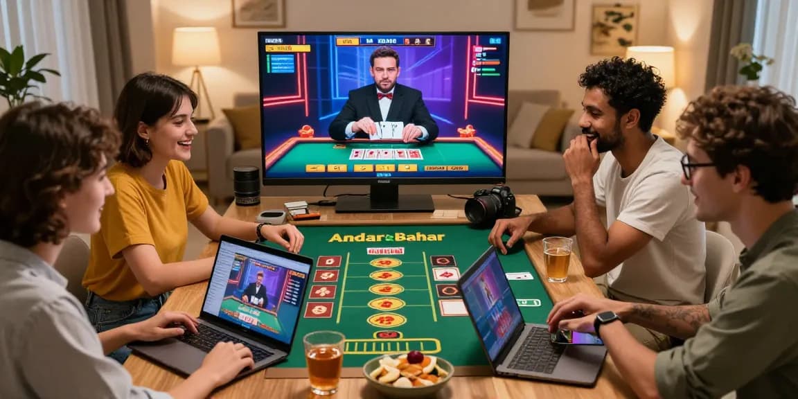 Players enjoying the andar bahar game in an exciting live casino setup with real dealers.