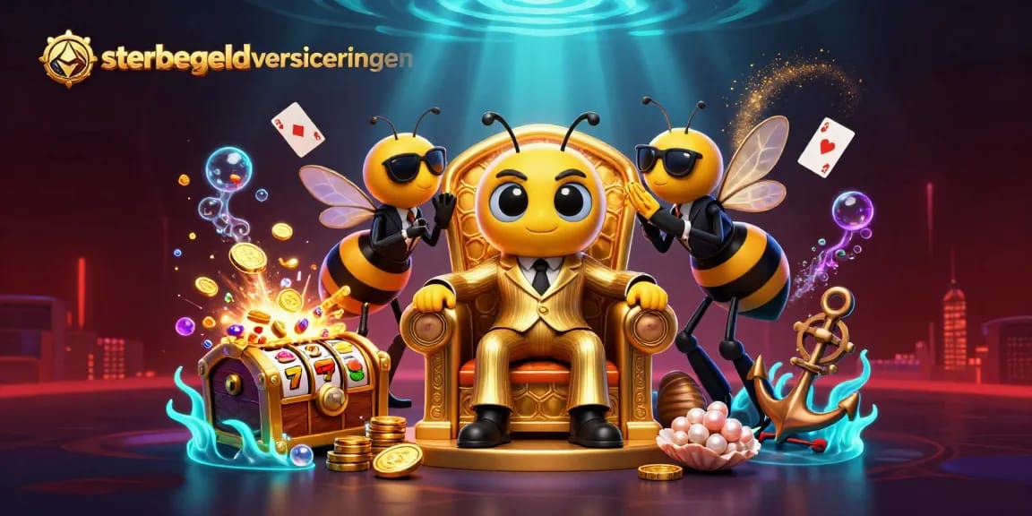 Participate in exciting slot games at sterbegeld-versicherungen with vibrant 3D characters and treasures.