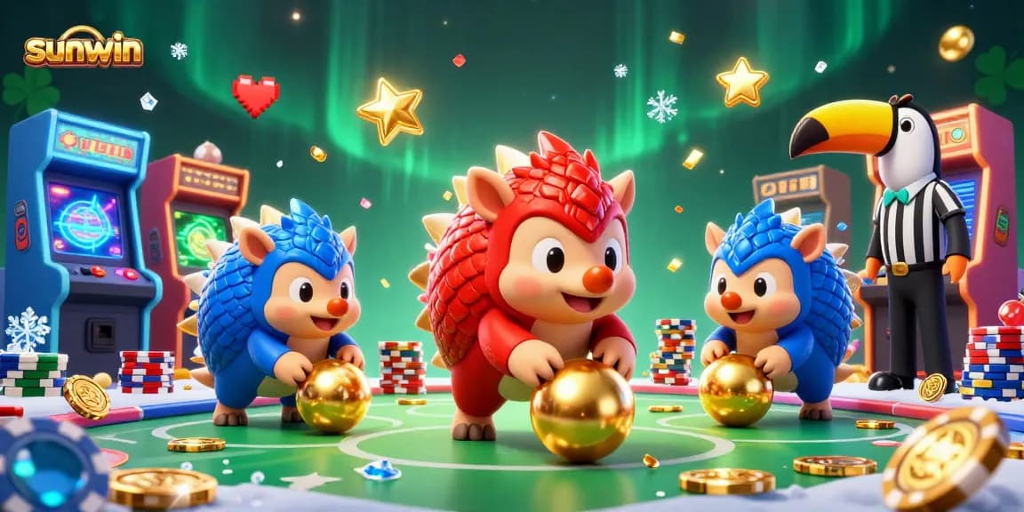 Experience thrilling gameplay at sunwin with rival pangolins and sparkling casino elements.