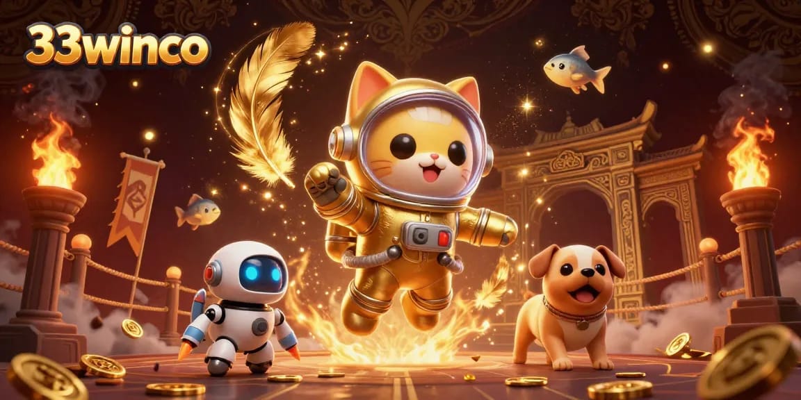 Experience thrilling games at 33winco with vibrant casino elements and engaging characters.