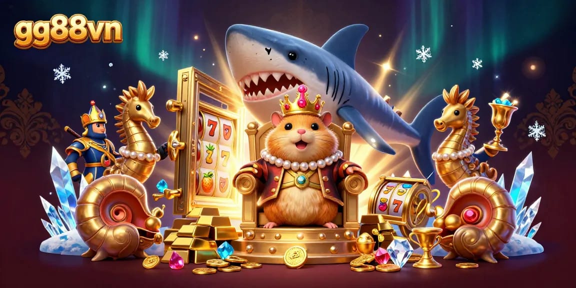 Experience thrills with the gg88vn casino-themed illustration featuring dynamic gaming elements and vibrant characters.