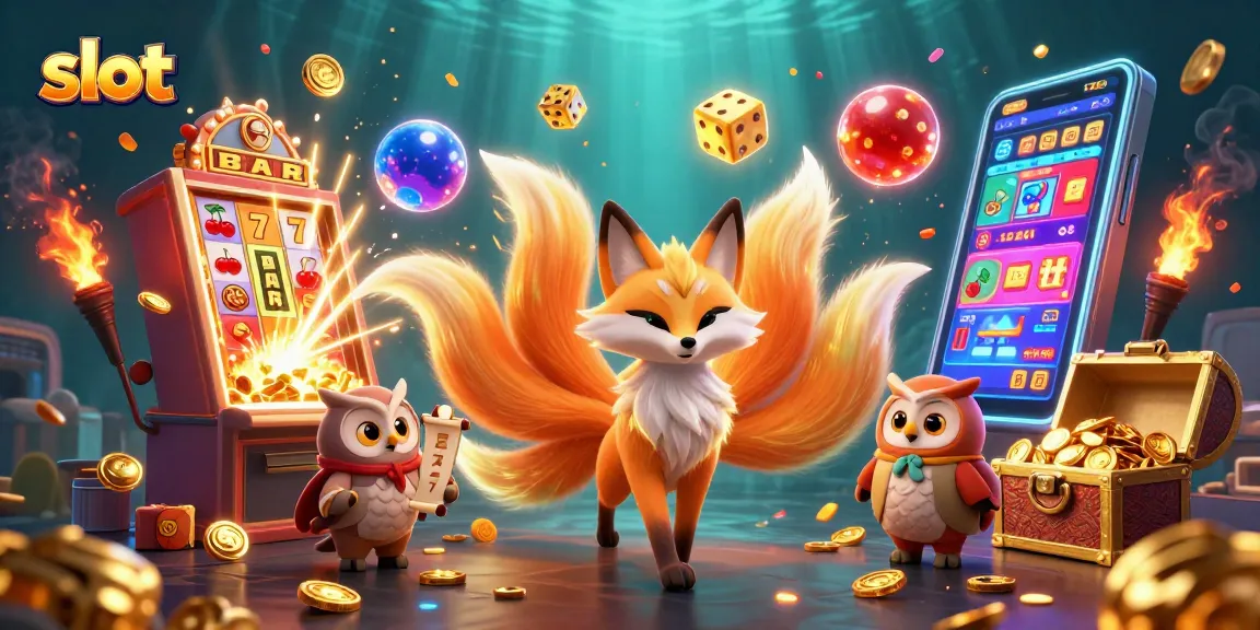 Experience thrilling slot action with a vibrant slot machine bursting open while spirit characters surround it