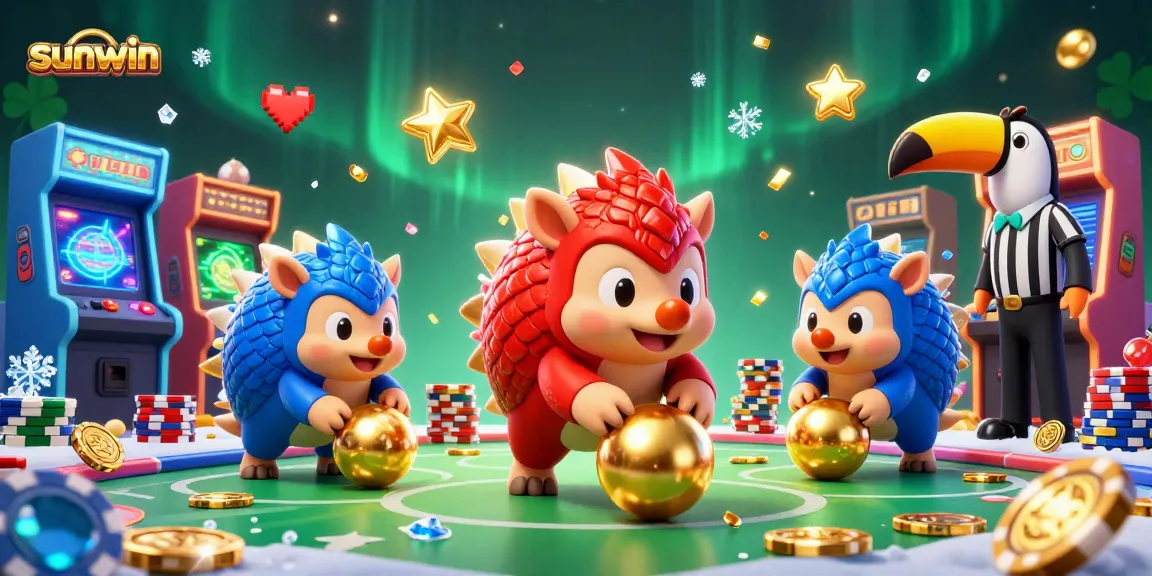 Experience thrilling gameplay at sunwin with rival pangolins and sparkling casino elements.