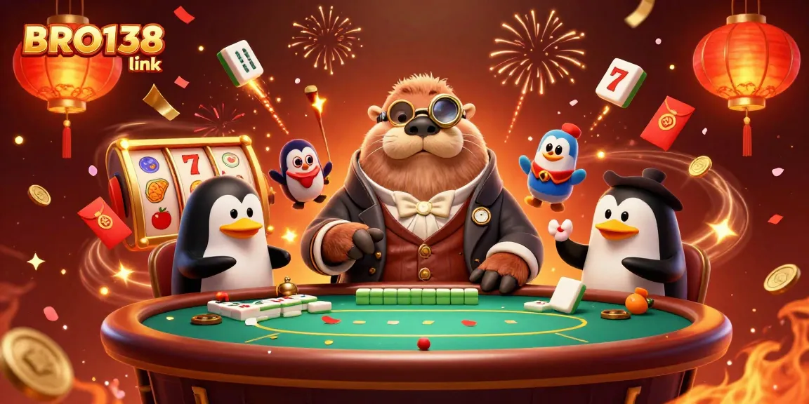 Experience the excitement of BRO138 link as a jolly walrus and friends engage at an underwater poker table.