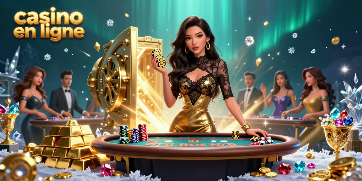 Experience the excitement of casino en ligne as players engage in high-stakes baccarat amidst gold and glamour.
