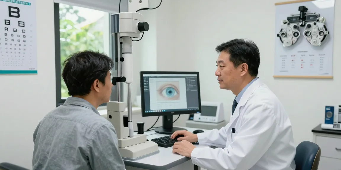 Consultation at SNU Eye Clinic showcasing advanced eye care technology at snuseoulglobal.com/id.