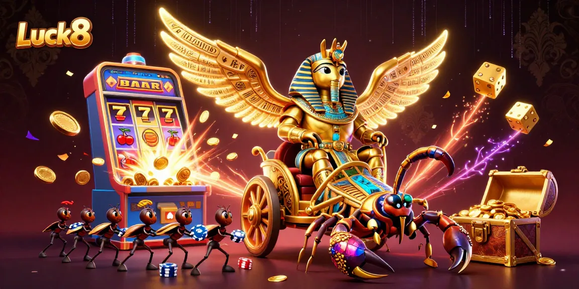 Experience the thrill of Luck8’s vibrant online casino with captivating 3D illustrations of games and characters.