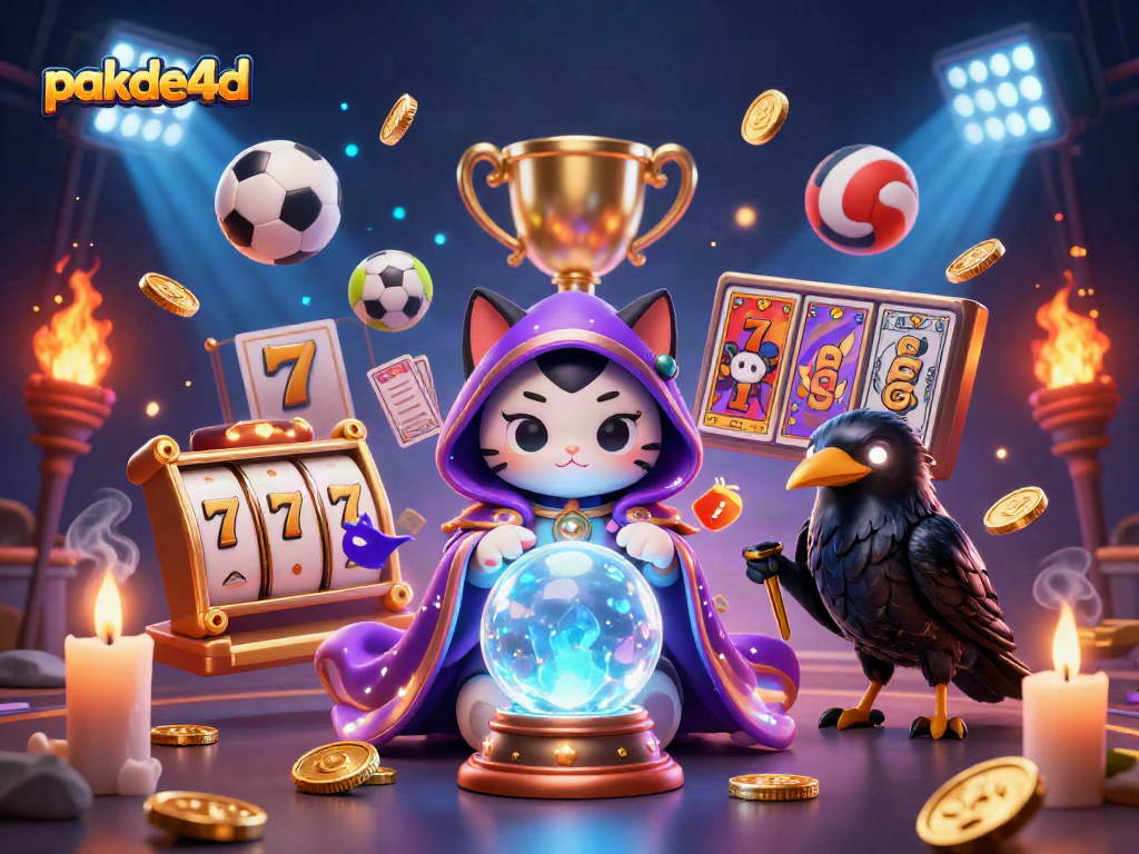 Spin the reels and win with pakde4d's vibrant casino scene featuring animated characters and exciting game elements.