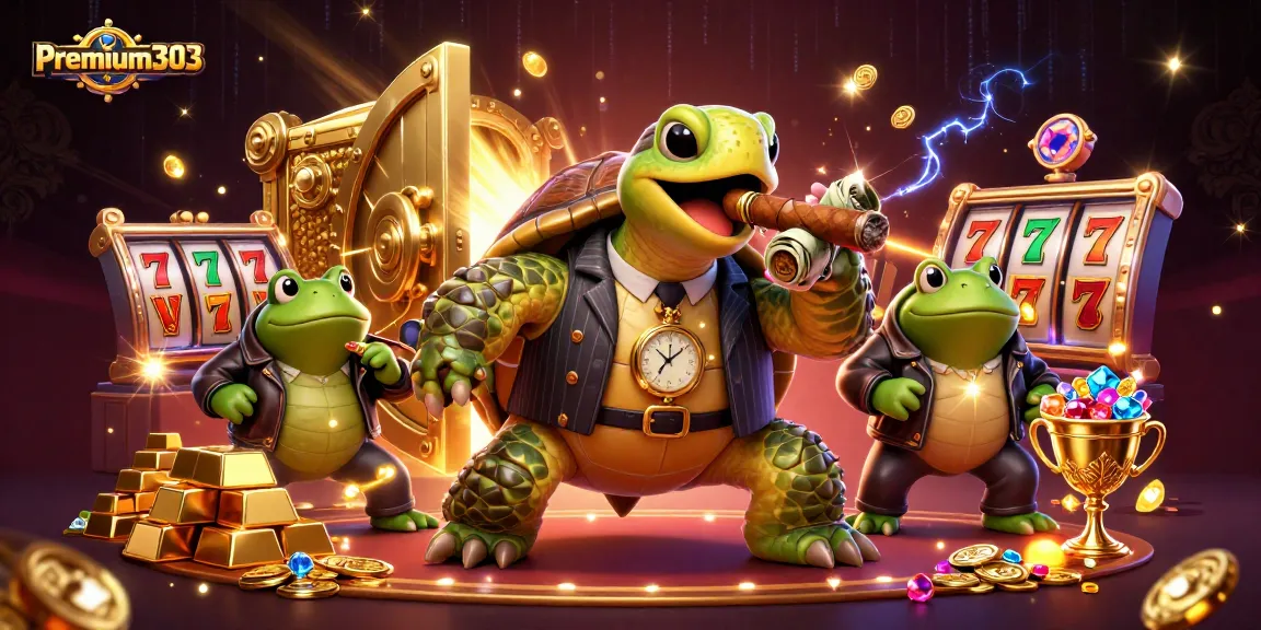 Experience thrilling jackpots with premium303's playful characters, featuring a turtle mobster and bullfrog enforcers.