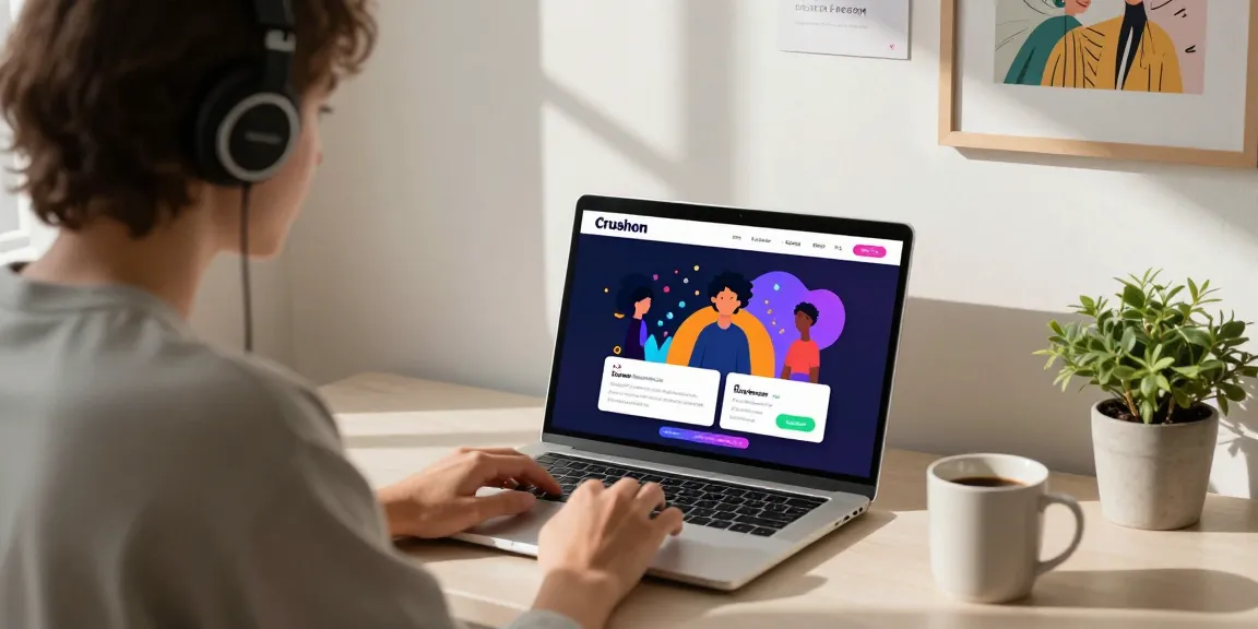 Interactive user exploring nsfw ai chat on Crushon platform with engaging atmosphere.