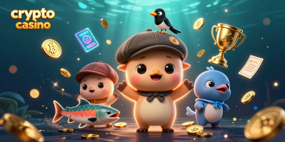 Découvrez le crypto casino avec des illustrations vives de jeux et de personnages captivants.