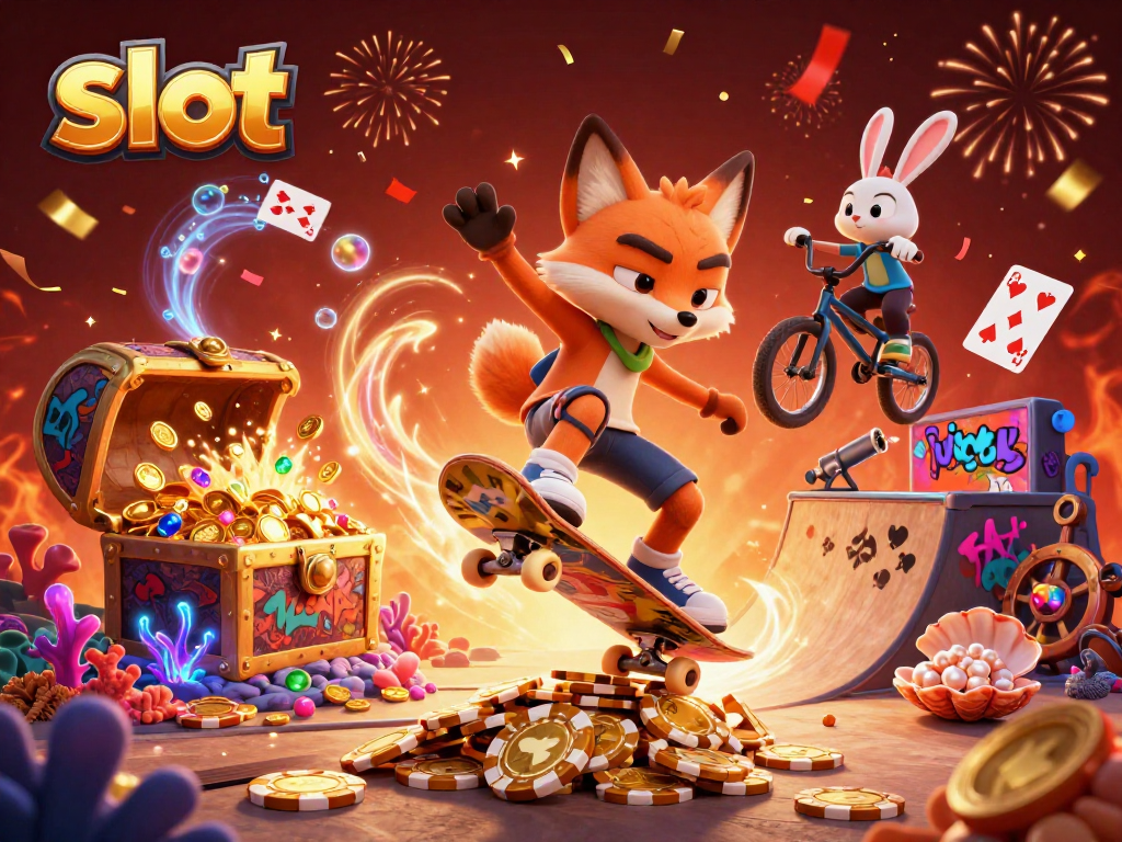 Experience thrilling slot gameplay with vibrant characters and dazzling casino elements in action.