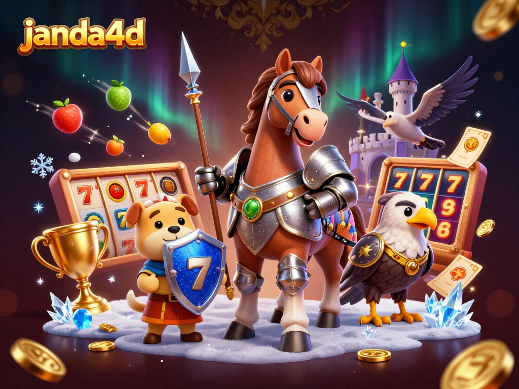 janda4d mempersembahkan ilustrasi kasino 3D dengan elemen slot menarik dan karakter unik.