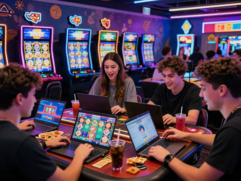 Exciting casino online gaming atmosphere with players enjoying vibrant games and colorful graphics.