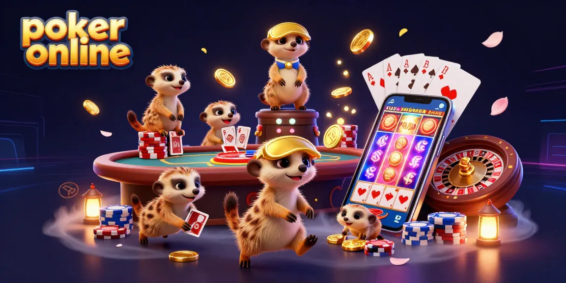 Gagnez avec le poker en ligne dans un casino animé par des suricates en pleine action.