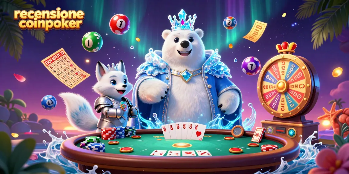 Scopri la recensione CoinPoker con un re del ghiaccio e una volpe che giocano a poker tra chip e premi