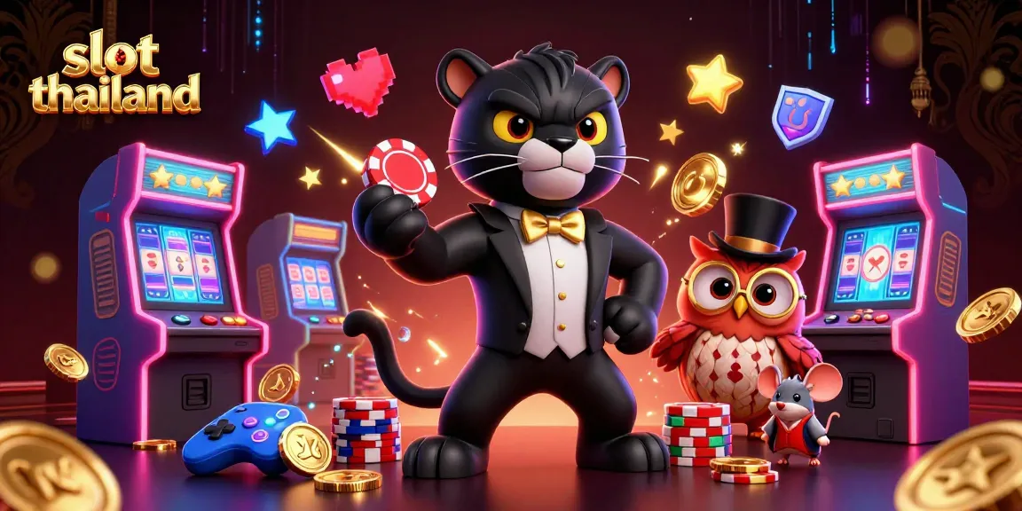 Experience slot thailand with a stylish black panther dealer, lucky elements, and vibrant gaming themes.
