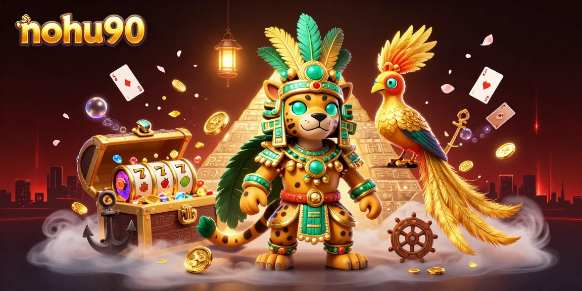 Nohu90 players enjoying vibrant slot games with unique features in a dynamic casino scene.