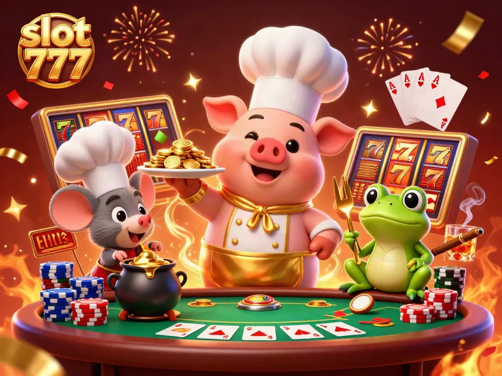 Menyenangkan bermain slot 777 dengan kombinasi karakter menghibur dan simbol keberuntungan penuh aksi dalam kasino.