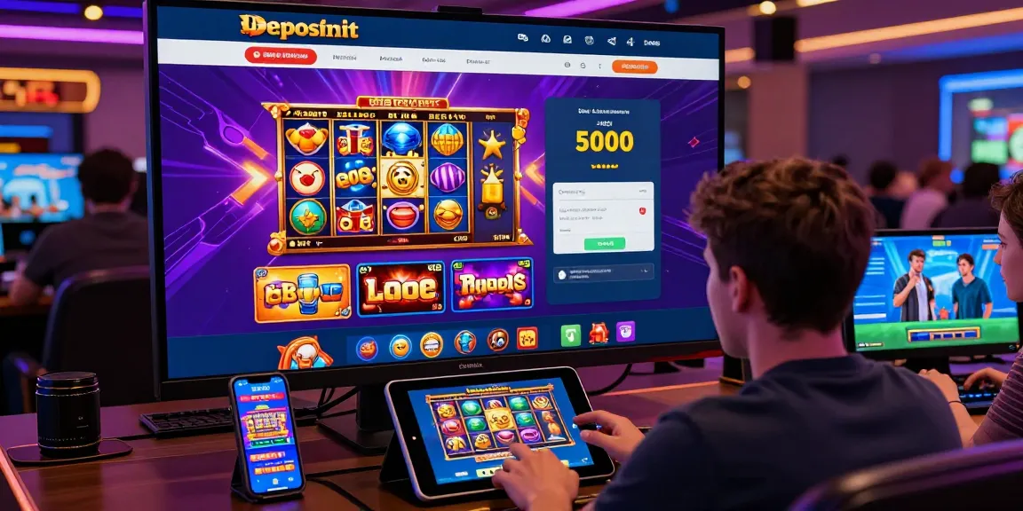 Interactive online gambling platform highlighting slot deposit 5000 games with vibrant visuals and engaging players.