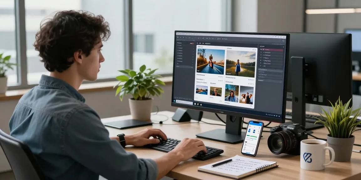 AI detector workstation showcasing image analysis interface with data analyst and tech elements