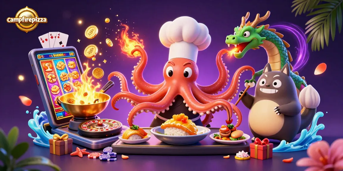 campfirepizza menampilkan pemenang jackpot dengan simbol keberuntungan melambangkan kemenangan di permainan slot.