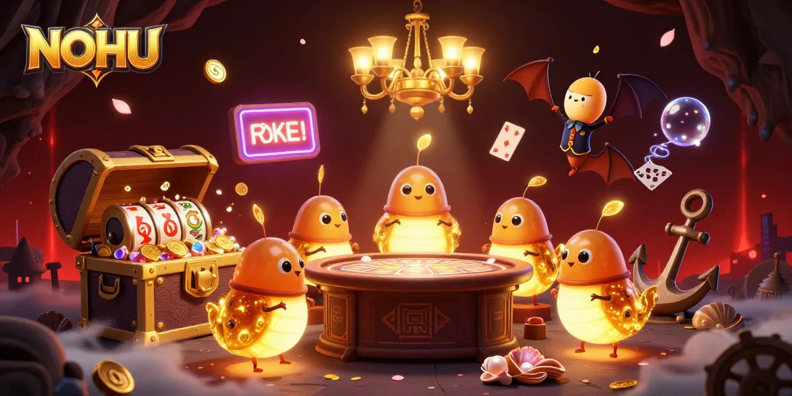 Experience the thrilling ambiance of NOHU's casino, illuminated by glowworms and slot games.