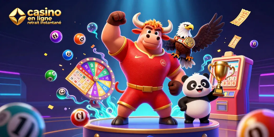 Jeux de casino en ligne retrait instantané avec des personnages animés célébrant les gains.