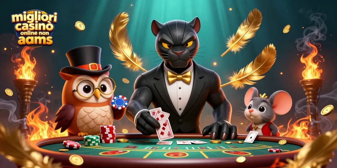 Gioca nei migliori casinò online non AAMS con pantera elegante e giochi di carte.