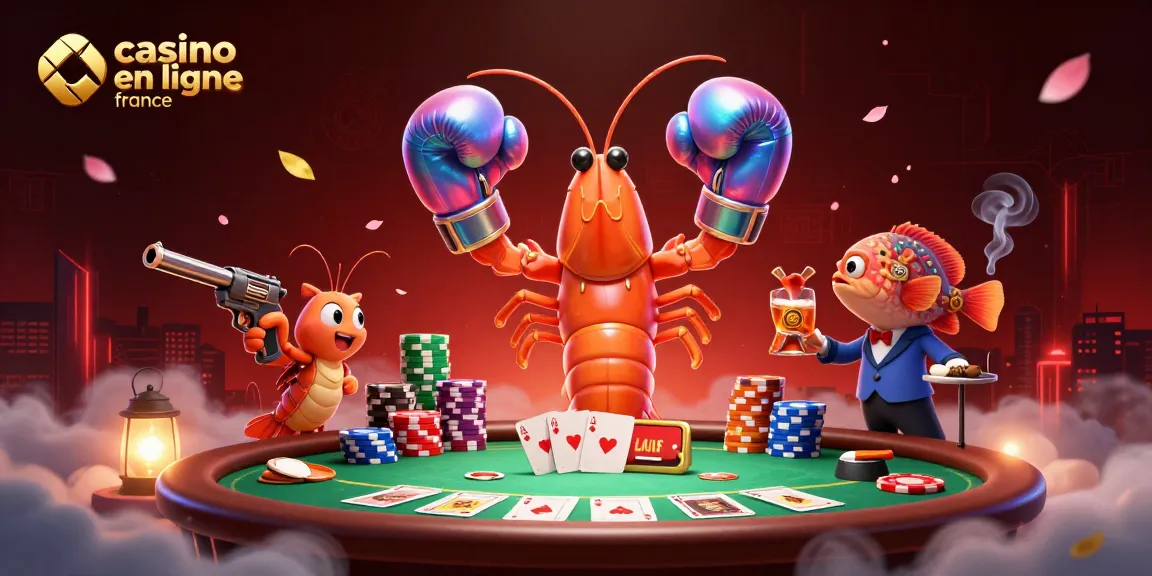 Participez à l'action vibrante d'un casino en ligne France avec des personnages animés et des éléments de poker.