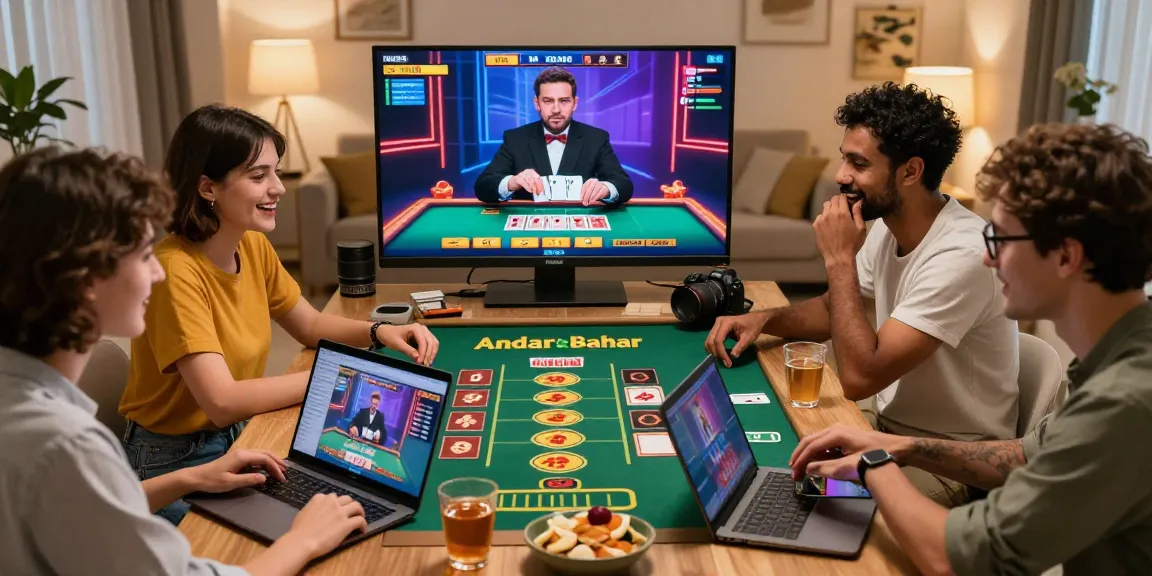 Players enjoying the andar bahar game in an exciting live casino setup with real dealers.