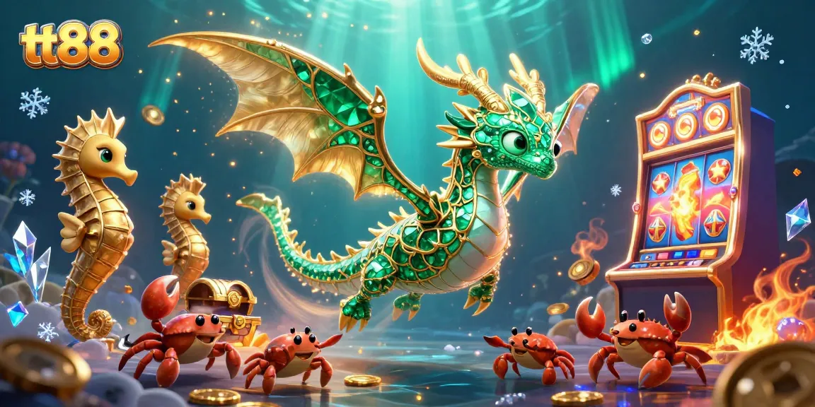 Experience thrilling gameplay at tt88 with an emerald sea dragon & slot machine adventure.