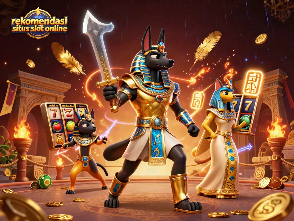 Rekomendasi situs slot online dengan elemen menakjubkan dan karakter menarik dalam ilustrasi 3D.