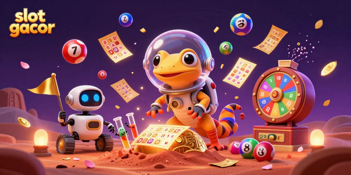 Slot gacor menampilkan kasino emas yang ditemukan oleh gecko Martian di Mars dengan berbagai elemen permainan.