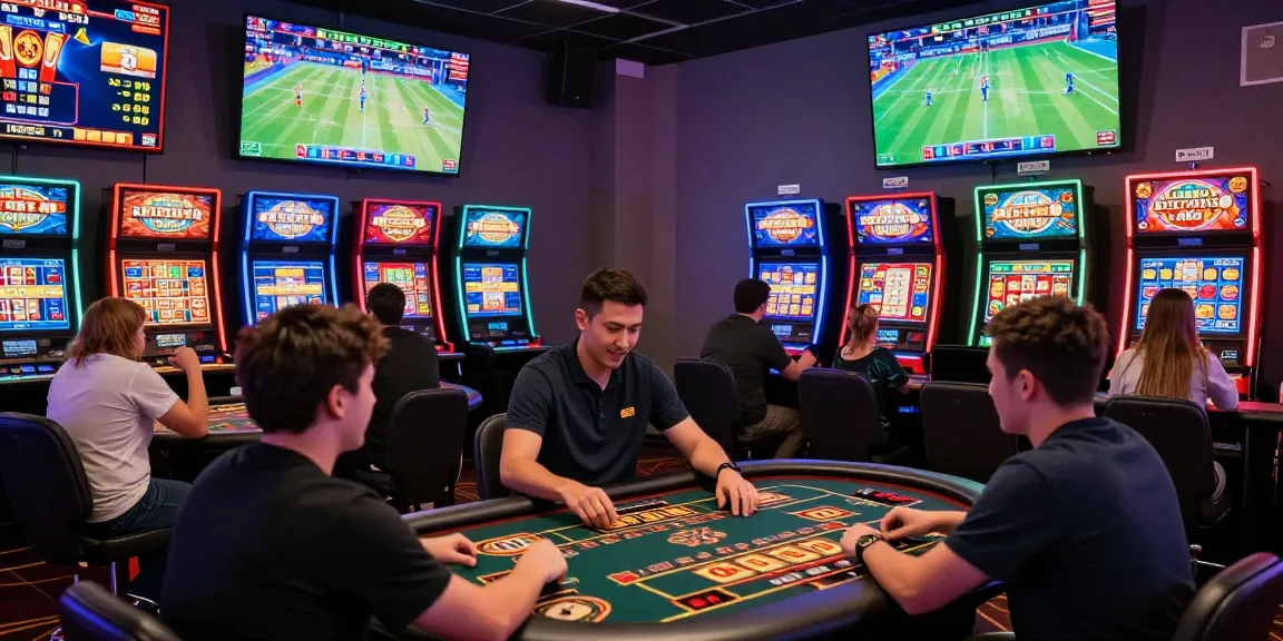 Online gambling experience at https://shbet.cruises/ featuring excited players at a virtual casino with vibrant digital displays.