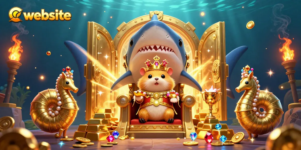 Menangkan harta berharga dari website dengan raja hamster emas di atas takhta gigi hiu megaldon.